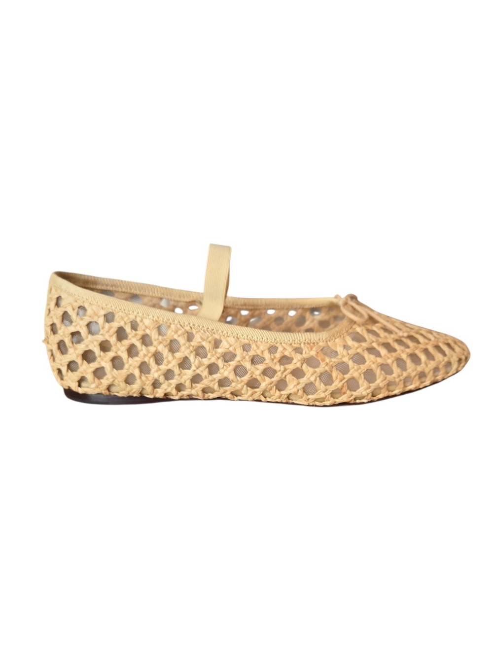 Loeffler Randall Leonie Brown Crochet Ballet Flat Sz 9